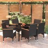 vidaXL Patio Dining Set Outdoor Dining Set Table and Chair Set for Garden - 55.1" Table Length Black 6 Piece - 2 of 4