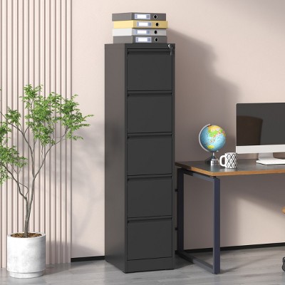 2/3/4/5-Drawer Vertical Filing Cabinet, Metal File Cabinet with Lock for Home Office Storage – The Pop Home