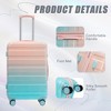 Lyngins Hardshell 20/24/28 Inch 3PCs Luggage Sets with Gradient Color,Combination Lock,PC Spinner Wheels,Suitcases Sets for Family Trips - 4 of 4