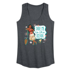 Women's - Disney - Take Me To The Ocean Graphic Racerback Tank - 1 of 4