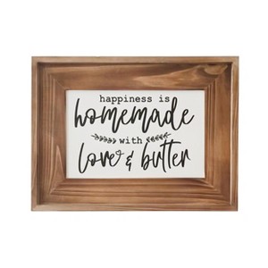 VIP Wood 15.75 in. Brown Love and Butter Kitchen Wall Plaque with Frame - 1 of 2