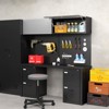 ZACHVO 14 Inch High Black-Silver Lockable Metal Wall Garage Cabinet with Flip-Up Door,Tool Cabinet for Workshop, Basement, and Home Organization - 2 of 4