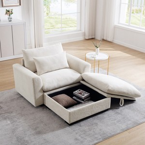 Corduroy Sofa Couch,Modular Sofa With Storage Ottoman,Deep Seat Couch,Sofa Couch For Living Room,Apartment-Cuddlewood - 1 of 4