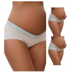 INSPIRE CHIC Women's Low Waist Ice Silk Briefs Pregnancy Under the Bump Underwear 3 Packs - 1 of 4