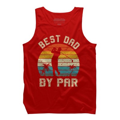 Men's Design By Humans Best Dad By Par Tropical Golf By Tank Top