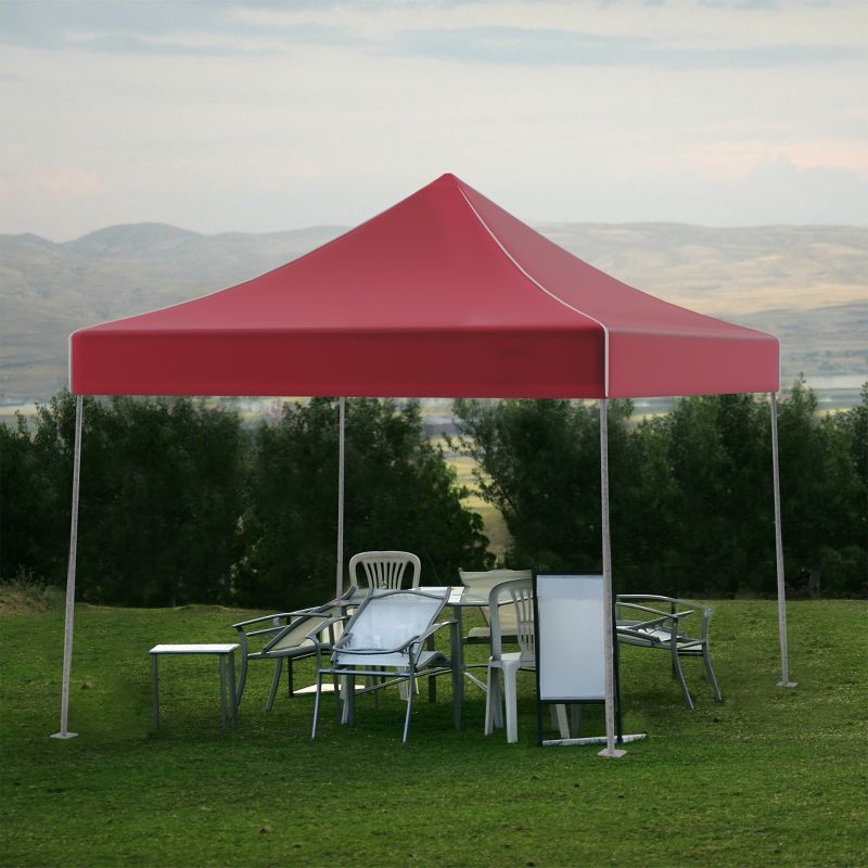 Leisure Sports Pop-Up Canopy Tent - 10' x 10', Red, 4 of 5