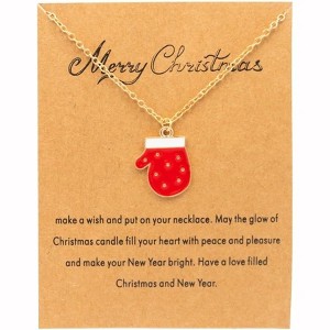 Christmas Theme Necklace Set with Enamel Charms Holiday Party Gift - 1 of 4