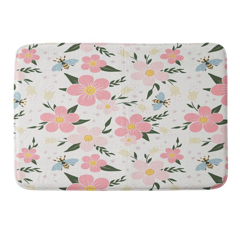 Deny Designs Avenie Cherry Blossom Spring Garden Memory Foam Bath Mat, 1 of 6