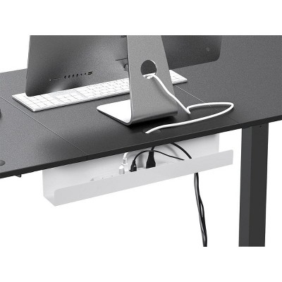 White Steel Under Desk Cable Tray with Power Supply Management