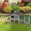Sevobal Pet Carriers, Large Rabbit Hutch Indoor Outdoor with Waterproof Roof, Indoor Outdoor Portable Fence for Yard, Gray, 83.5"*18.5"*33.75" - 2 of 4