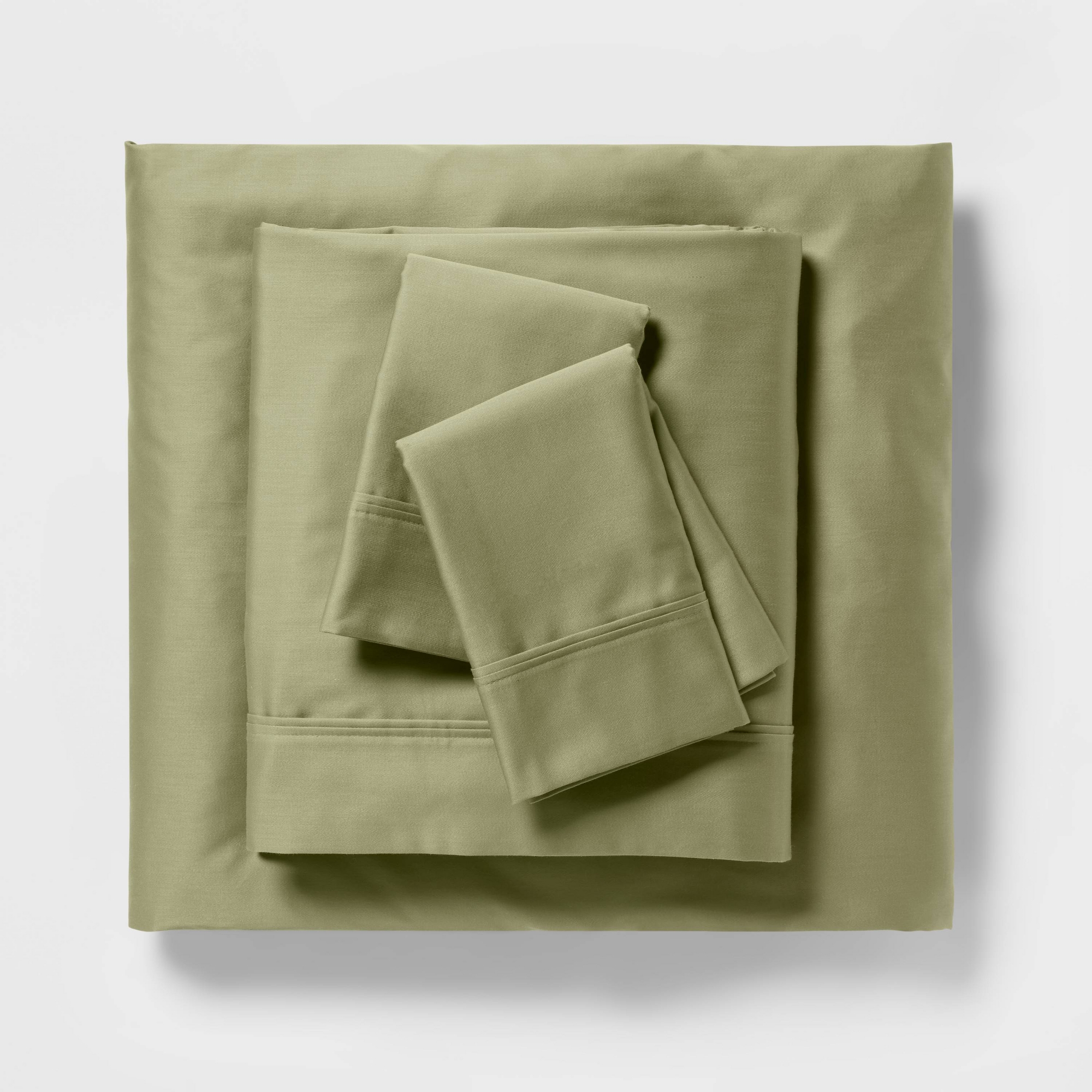 Queen Solid Performance 400 Thread Count Sheet Set Green - Threshold™