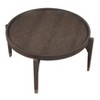 Dark Brown Finish Cocktail Table Solid Wood Legs with Metallic Gold Tip Classic Luxury Living Room Furniture 1pc Round Coffee Table - 4 of 4