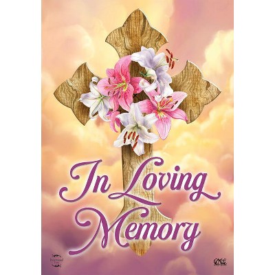 In Loving Memory Cross Bereavement Garden Flag Inspirational Religious ...