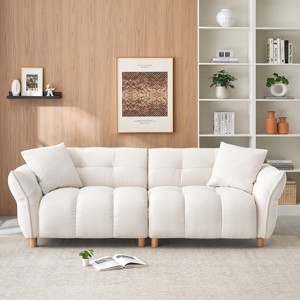 NicBex 93.7 Inch Teddy Sofa Couch 3-Seater Sofa with 2 Pillows for Living Room,Apartment,Bedroom - 1 of 4