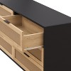 KTMBDW 6 Drawer Double Dresser for Bedroom, 59" Rattan Chest of Dressers, Modern Wooden Dresser Chest with Handles for Living Room and Entryway - 3 of 4