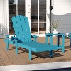 Merrick Lane 3-Piece Adirondack Chairs/Table Set for Indoor/Outdoor Use with 2 Adjustable Lounge Chairs with Cup Holders and Side Table with Shelf - 4 of 4