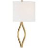 Possini Euro Design Sian Modern Wall Light Sconces Set of 2 Warm Brass Hardwired 10" Fixture White Half-Moon Linen Shade for Bedroom - 4 of 4