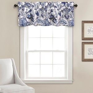 Lush Décor Cynthia Jacobean Light Filtering Valance Blue 52X18+2 - 1 of 4