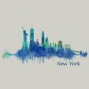 Men's Design By Humans New York City Skyline v05 Cityscape Watercolor By HQPhoto T-Shirt - 2 of 3