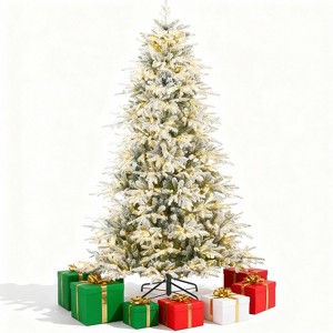 SUGIFT 6ft Pre-Lit Christmas Tree with 300 LEDs, 1350 Tips & Remote Control, 3 Light Colors, 11 Modes - 1 of 4