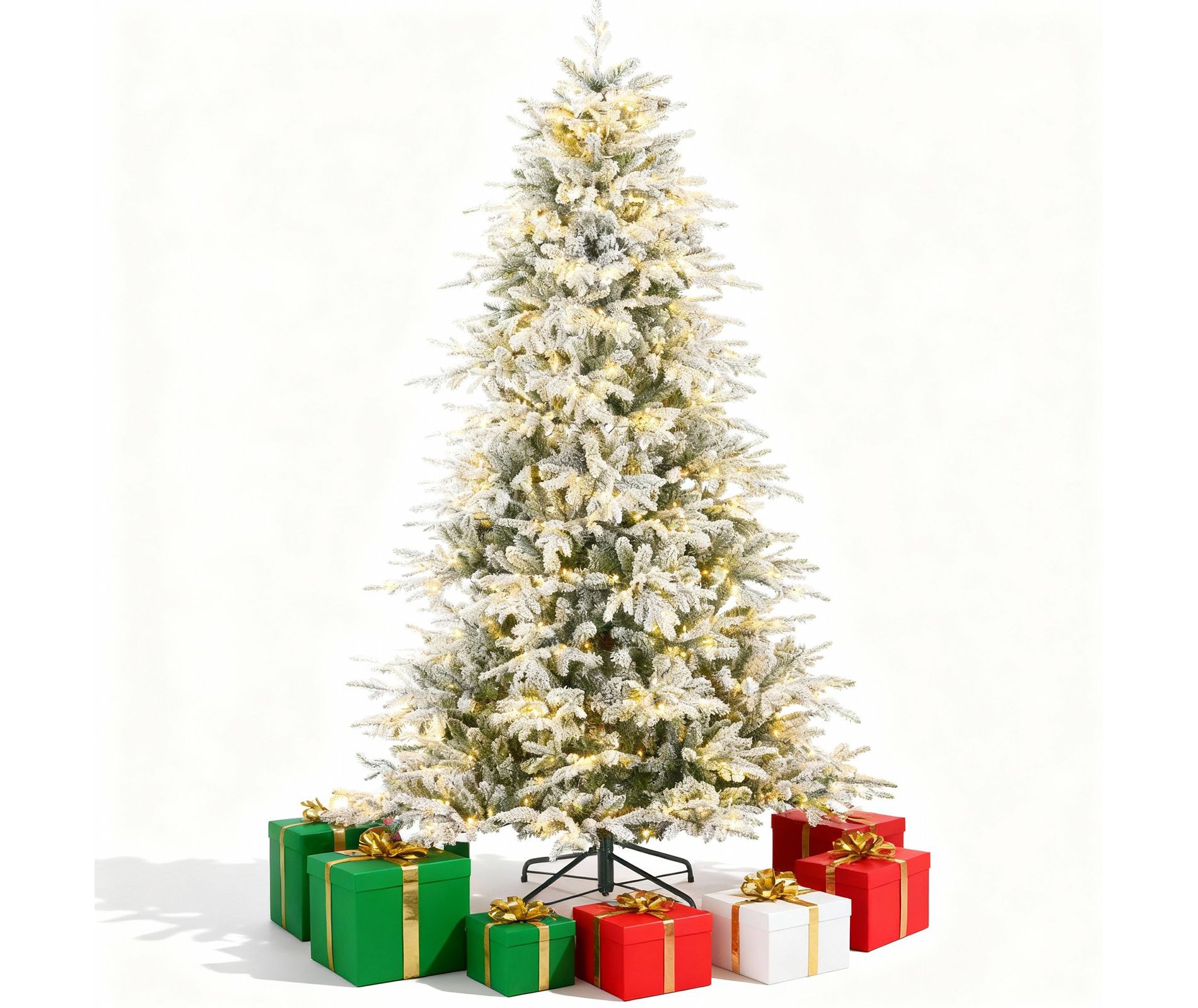SUGIFT 6ft Pre-Lit Christmas Tree with 300 LEDs, 1350 Tips & Remote Control, 3 Light Colors, 11 Modes