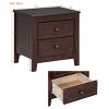 Mid Century Retro Bedside Table Nightstand with 2 Drawers, Pine and MDF, Easy Assembly, Compact Storage-The Pop Home - 3 of 4