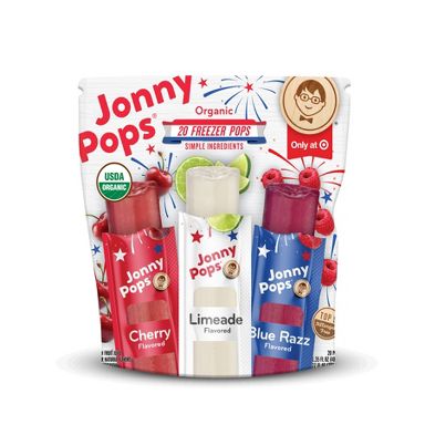 JonnyPops Organic Freezer Red White Blue Pops - 20ct/27 fl oz
