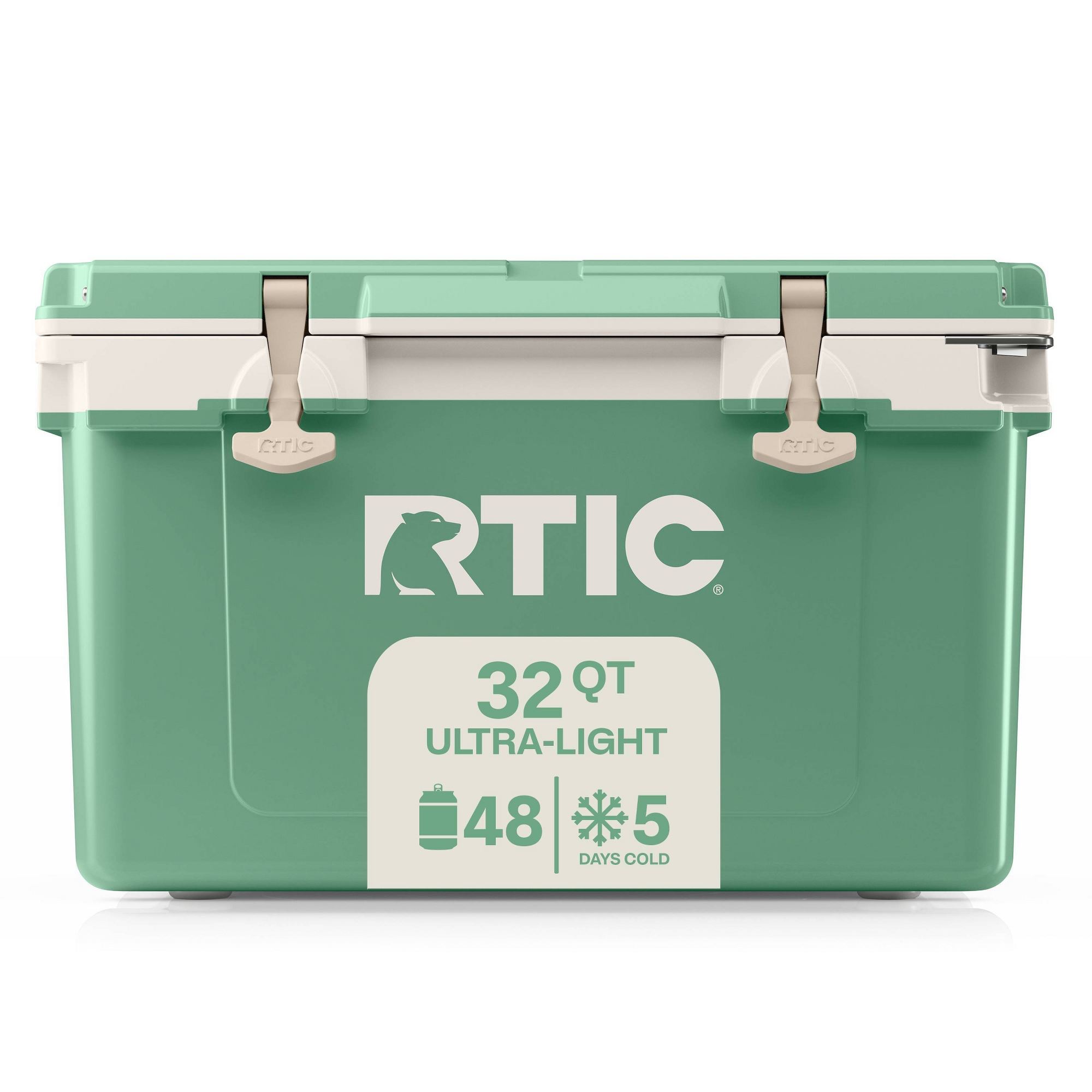 RTIC Outdoors 32 QT Ultra-Light Hard Sided Cooler - Sage Green: Polypropylene Liner, 48 Can Capacity