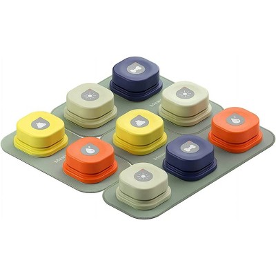 Mewoofun Pet Toy Recordable Dog Talking Buttons for Communication Set, with Non Skid Mat Stickers 9 Packs, Multi-color, 3.3"*3.3"*1.5"