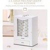 Jewelry Organizer with Transparent Window Necklace Hooks, White Display Case for Necklaces, Rings, Earrings, Bracelets - 2 of 4