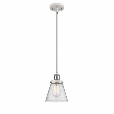 Cone - 1 Light Stem Hung Mini Pendant In Industrial Style-9 Inches Tall and 6 Inches Wide