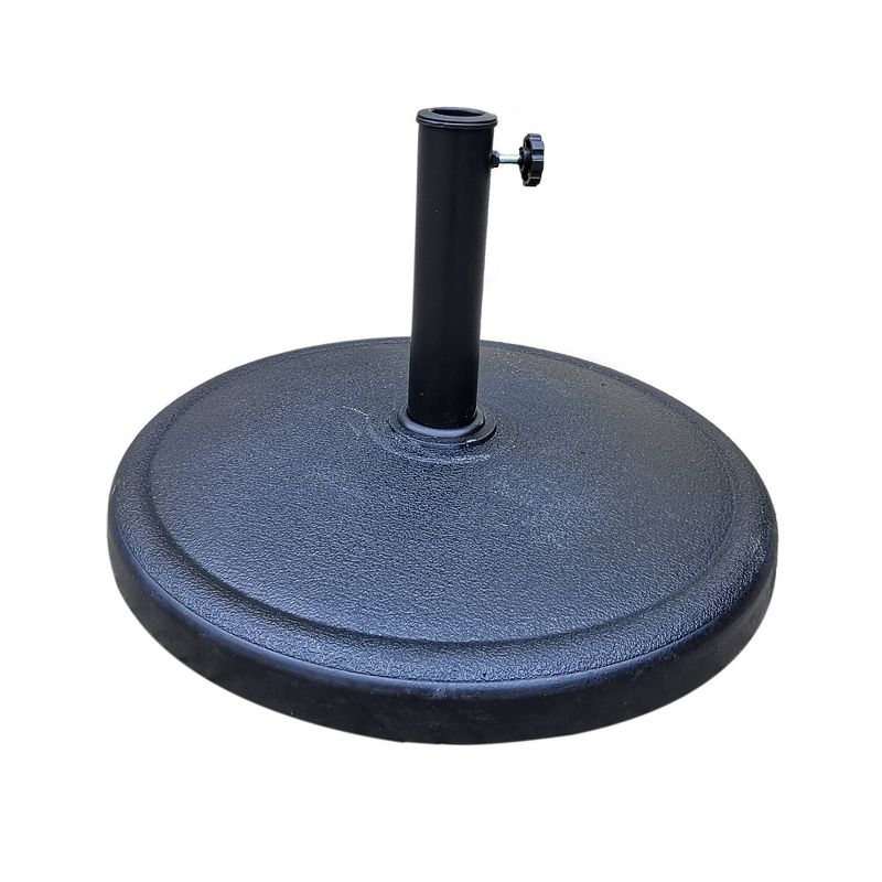 42Ibs Resin Patio Umbrella Base Black - Wellfor: Decorative, Heavy-Duty, Weather-Resistant, Easy Assembly, Outdoor Parasol Stand, 1 of 9
