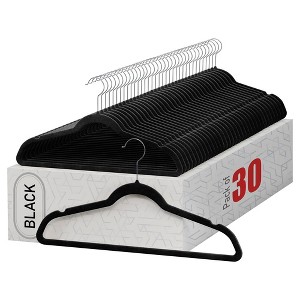 30 Pack Velvet Clothes Hangers, Premium Heavy Duty Clothes Hangers with Hook Swivel 360-Ultra Thin - HomeItUsa - 1 of 4