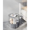 Small Round Side End Table Modern Nightstand with Fabric Basket - 3 of 4