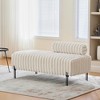 MOEPISY 49.6inch Wide Upholstered Mini Loveseat with Metal Legs, Adjustable Back Beige - 2 of 4