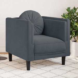 vidaXL Sofa Chair with Cushion Dark Gray Velvet - 1 of 4