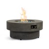 Christopher Knight Home Thorne Modern Round Patio Iron 50,000 BTU Fire Pit Table with Burner Lid and Glass Rocks - 3 of 4