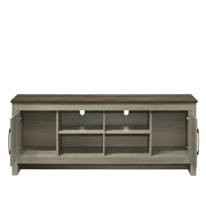 GlasFlength TV Stands and Consoles Modern Media Console with Cabinet Doors and Open Shelves for Living Room, Gray, 15.5"*68.5"*19.5" - 1 of 4