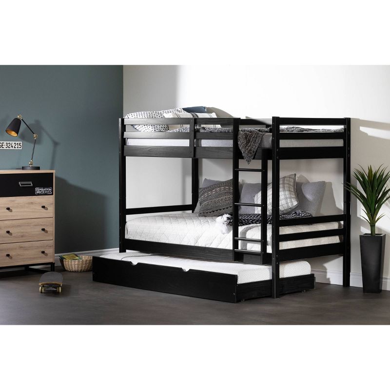 Fakto Kids&#39; Bunk Beds with Trundle Matte Black - South Shore, 4 of 19