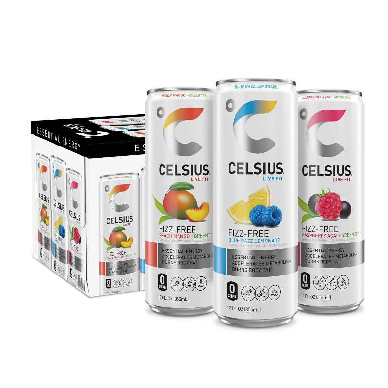 Celsius Fizz Free Variety Pack Energy Drink - 12pk/12 fl oz Cans, 1 of 5