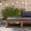 vidaXL Solid Acacia Wood Footrest with Dark Gray Cushion - Durable Outdoor Patio Furniture for Comfortable and Stylish Garden Lounge Sets - 2 of 4
