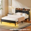 Full Bed Frame with Upholstered Storage Headboard, Metal Platform Bed Station with Charging Station & LED, Noise-Free. No Box Spring Needed - 3 of 3