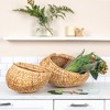 Household Essentials Water Hyacinth Handwoven Flower Basket Set Natural Set of 2: Round Decorative Baskets, 16.5" x 16" x 10.5" - 2 of 4