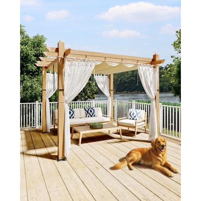 Aluminum Pergola with Adjustable Canopy, Outdoor Metal Gazebo with Reinforced Frame, Waterproof Sun Shade for Patio, Backyard, Garden