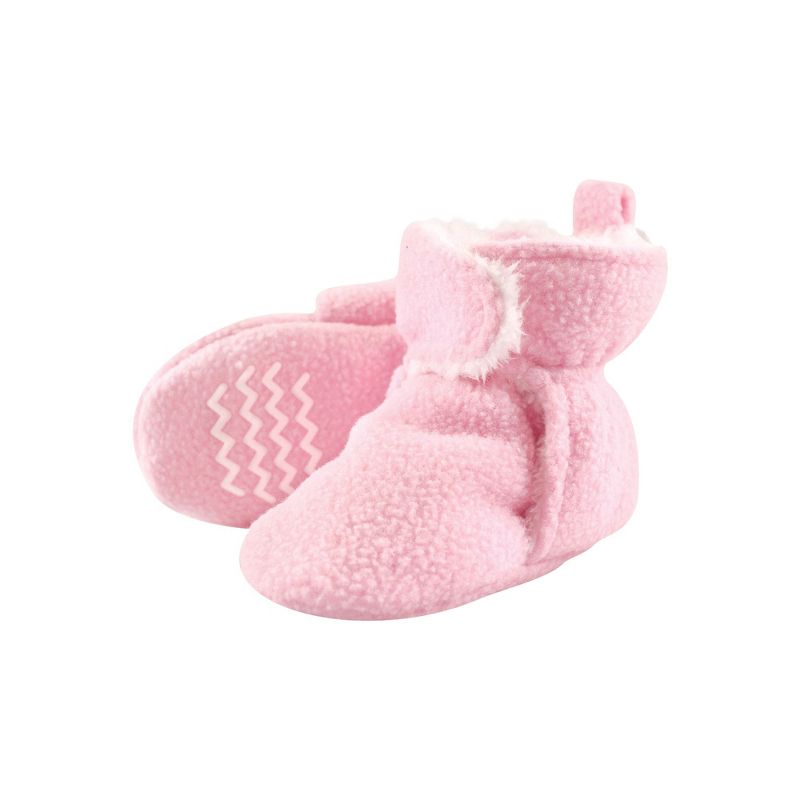 Hudson Baby Infant Girl Trapper Hat, Mitten and Bootie Set, Light Pink, 5 of 8
