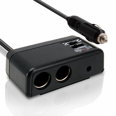 Pyle 12V Lighter Power Multiplier PL12V2AC - 2 Sockets & Adjustable DC Outlet