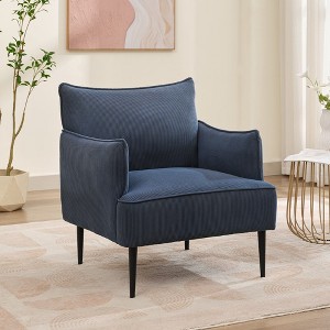 Accent Chair Mid-Century Modern Chair Upholstered Lounge Arm Chair with Solid Wood Frame & Soft Cushion for Living Room, Bedroom - 1 of 4