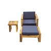 3-Piece Outdoor Acacia Wood Lounge Set with Chair, Ottoman, and Side Table - 4 of 4