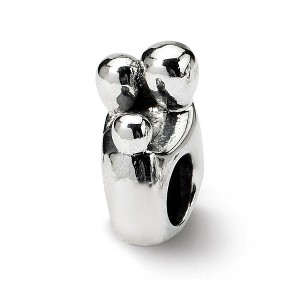 Black Bow Jewelry Sterling Silver Family of 3 Bead Charm - 1 of 4