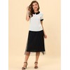 INSPIRE CHIC Women's Peter Pan Collar Keyhole Back Vintage Polka Dots Blouses - 2 of 4